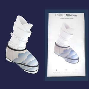 MadHappy Adults Unisex Thermal Ski Boot Cover | White and Blue | NEW/NIB 🎿⛷️🚡